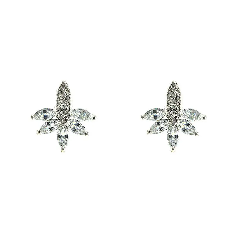 SILVER EARRINGS CLEAR CZ CUBIC ZIRCONIA STONES ( 1322 S ) sold by Oh My Jewelry