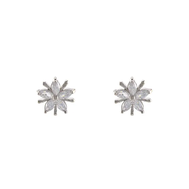 SILVER EARRINGS CLEAR CZ CUBIC ZIRCONIA STONES ( 1165 S ) sold by Oh My Jewelry