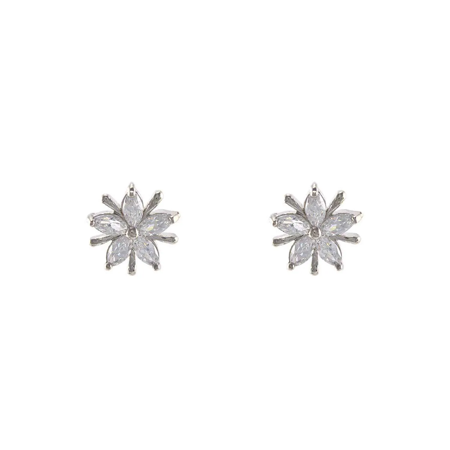 SILVER EARRINGS CLEAR CZ CUBIC ZIRCONIA STONES ( 1165 S ) sold by Oh My Jewelry