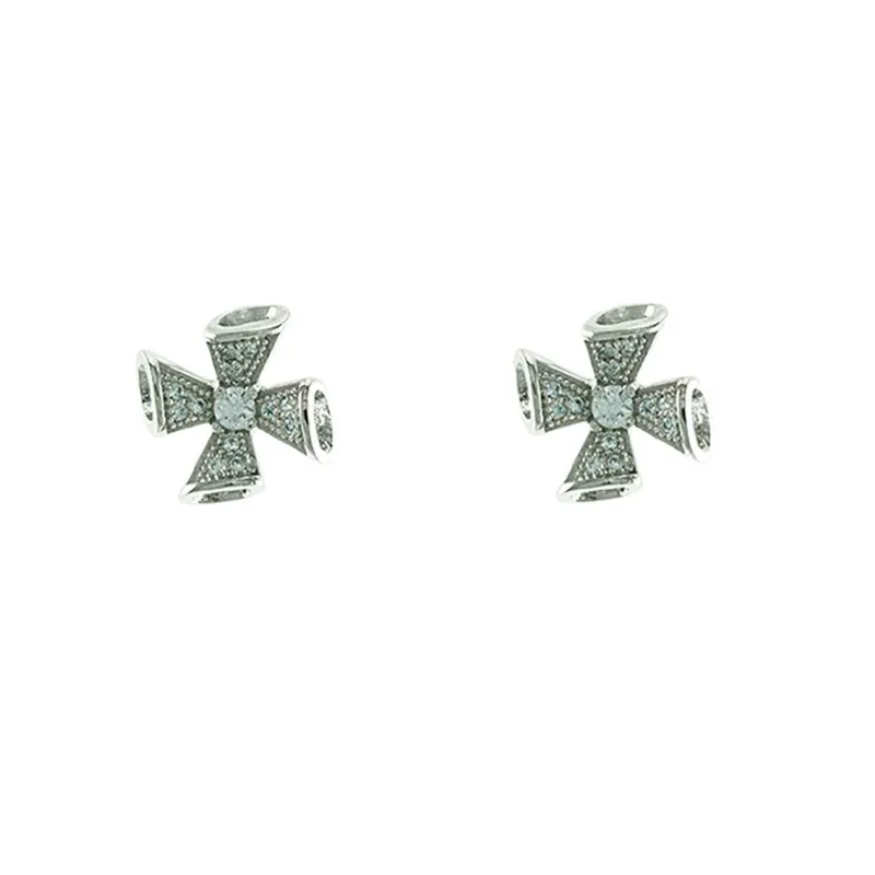 SILVER EARRINGS CLEAR CZ CUBIC ZIRCONIA STONES ( 1475 S ) sold by Oh My Jewelry