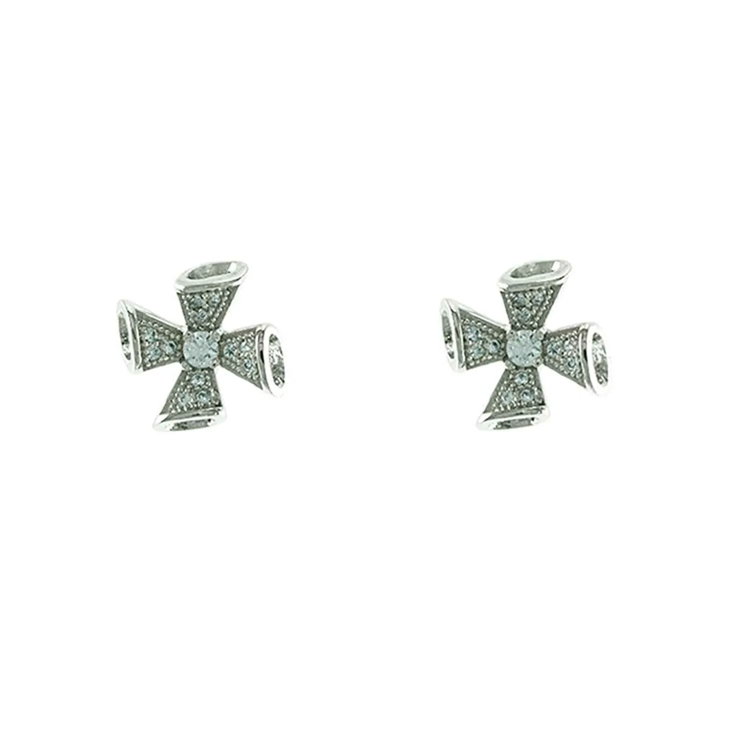 SILVER EARRINGS CLEAR CZ CUBIC ZIRCONIA STONES ( 1475 S ) sold by Oh My Jewelry