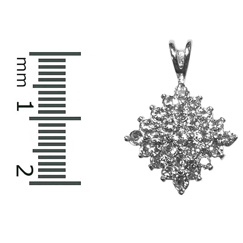 SILVER NECKLACE CLEAR CZ CUBIC ZIRCONIA STONES ( 1336 ) sold by Oh My Jewelry