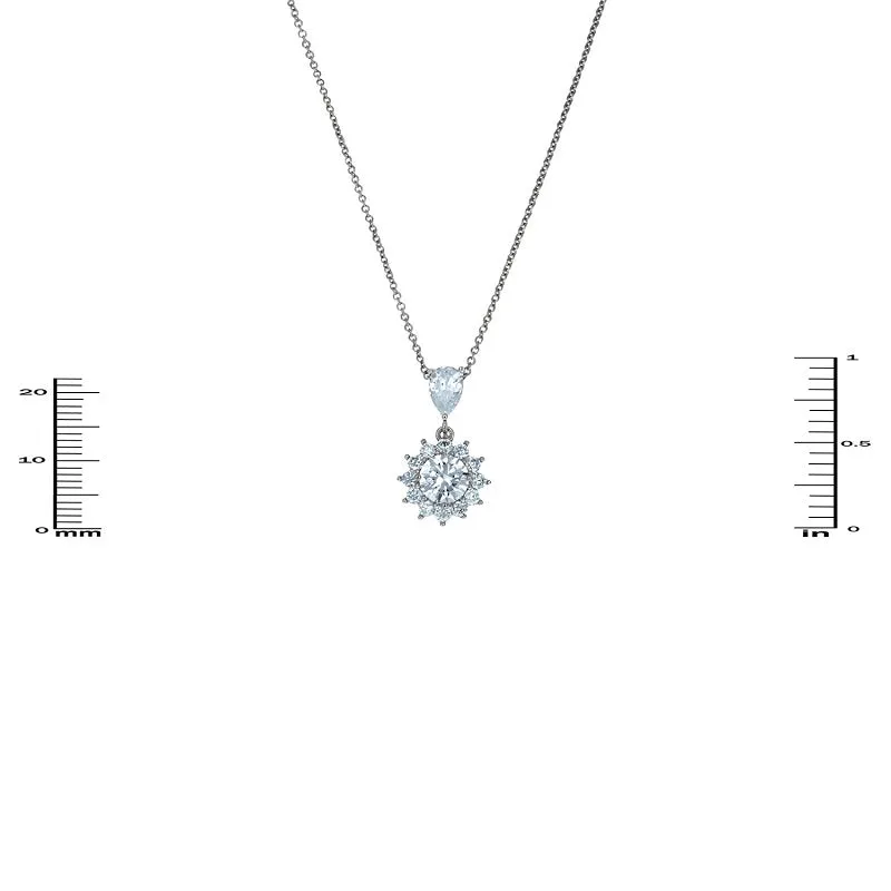 SILVER NECKLACE CLEAR CZ CUBIC ZIRCONIA STONES ( 2948 S ) sold by Oh My Jewelry
