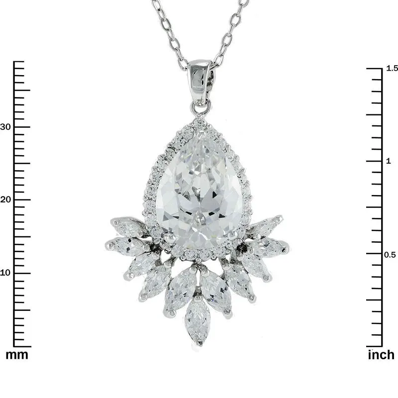 SILVER NECKLACE CZ CUBIC ZIRCONIA STONES ( 2147 ) made by Oh My Jewelry