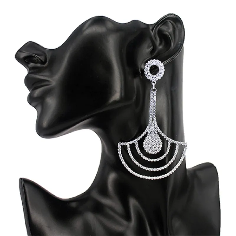 Silver Earrings Clear Stones ( 2098 RDCLR ) made by Oh My Jewelry