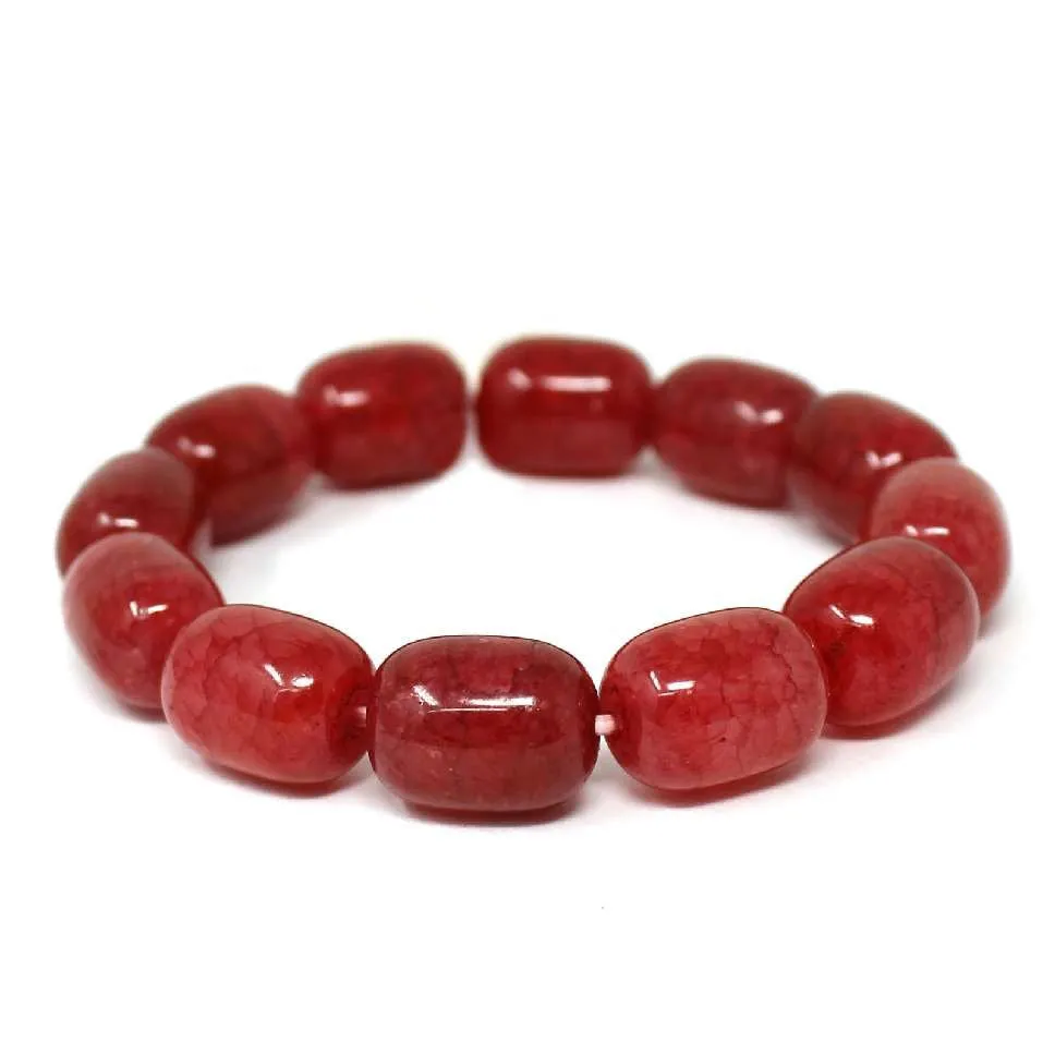 Red Stone Stretch Bracelet ( 2632 RD ) sold by Oh My Jewelry