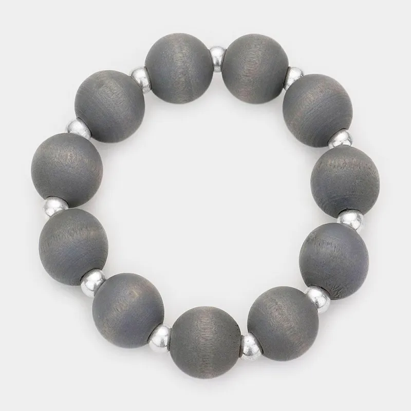 Worn Silver Grey Stretch Bracelet ( 2278 WSGY ) sold by Oh My Jewelry