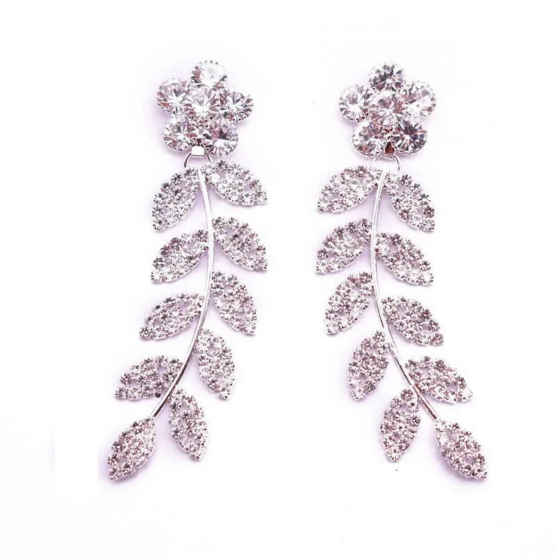 Silver Earrings Clear Stones ( 12082 S ) sold by Oh My Jewelry