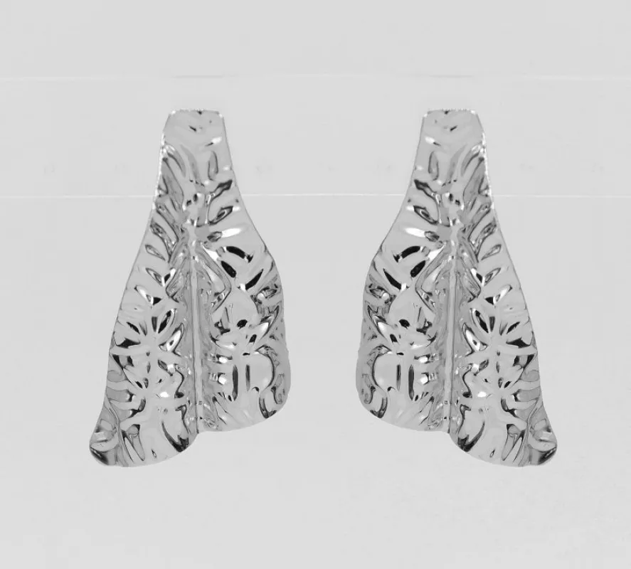 Reflective Silver Metal Earrings ( 3472 SIL ) sold by Oh My Jewelry