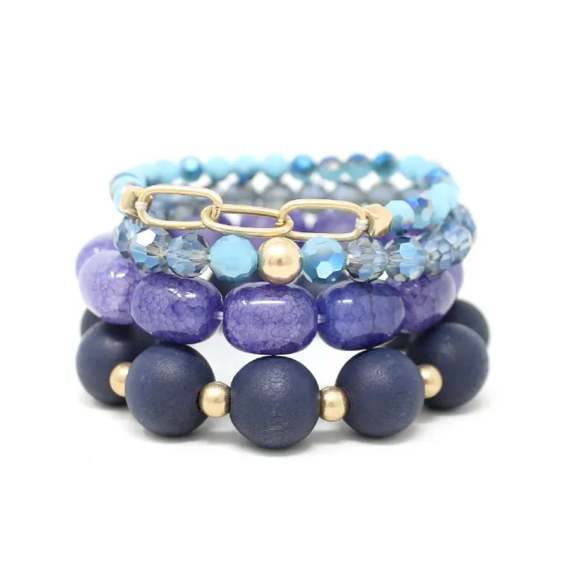 Blue Purple Stretch Bracelet ( 2285 WGTZ ) sold by Oh My Jewelry