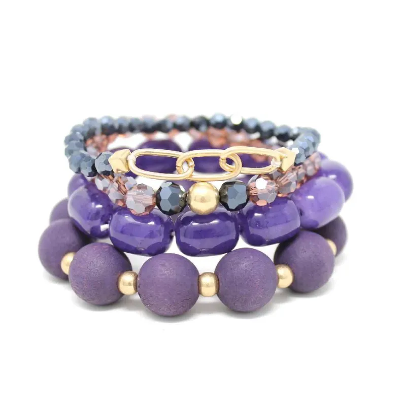 Purple Stretch Bracelet ( 2285 WGPU ) sold by Oh My Jewelry