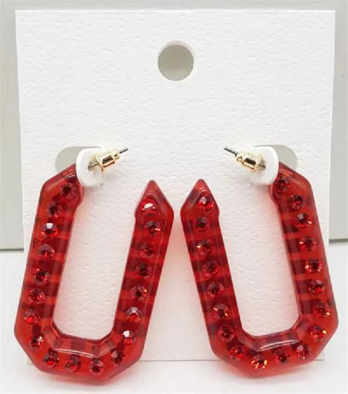 Red Acrylic Earrings ( 40225 GDRED ) sold by Oh My Jewelry
