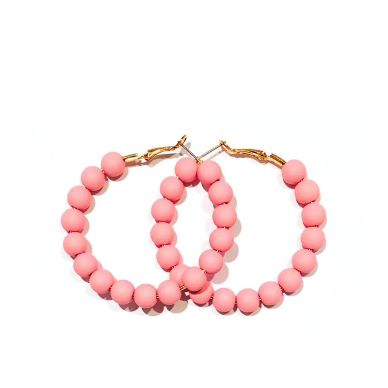 Light Pink HOOP EARRINGS ( 2371 LTPNK ) sold by Oh My Jewelry