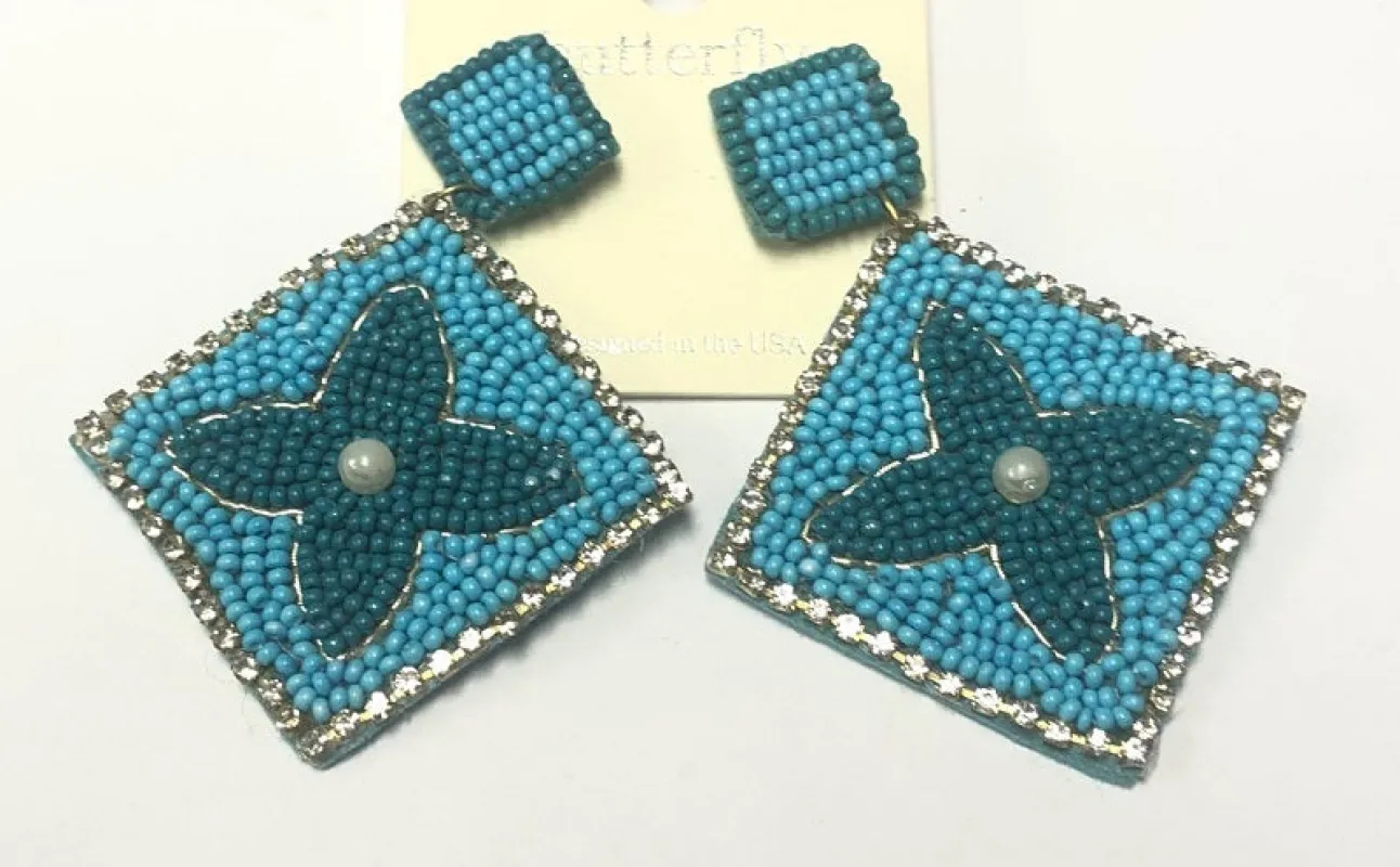 Turquoise BEAD EARRINGS ( 608 TQ ) sold by Oh My Jewelry