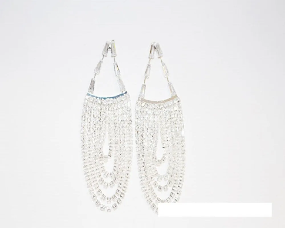 Silver Earrings Clear Stones ( 1628 SCRY ) made by Oh My Jewelry