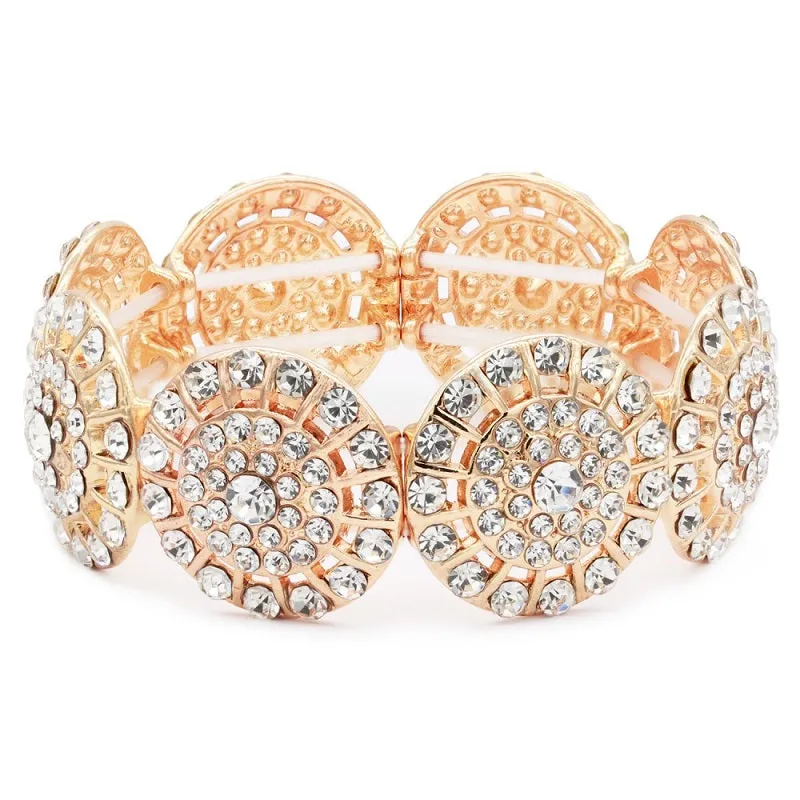 Gold Stretch Bracelet Clear Stones ( 8081 GDCL ) sold by Oh My Jewelry