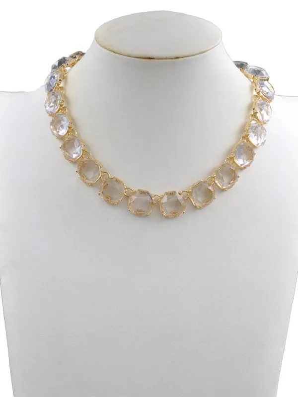 Gold Clear Necklace ( 232101 GOLD ) sold by Oh My Jewelry
