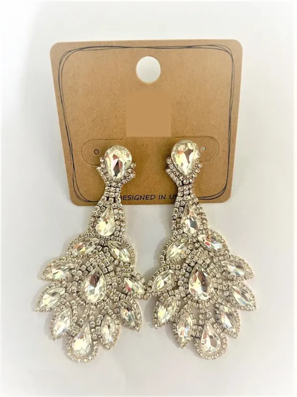 Gold Earrings Clear Stones ( 2053 GPCL ) sold by Oh My Jewelry