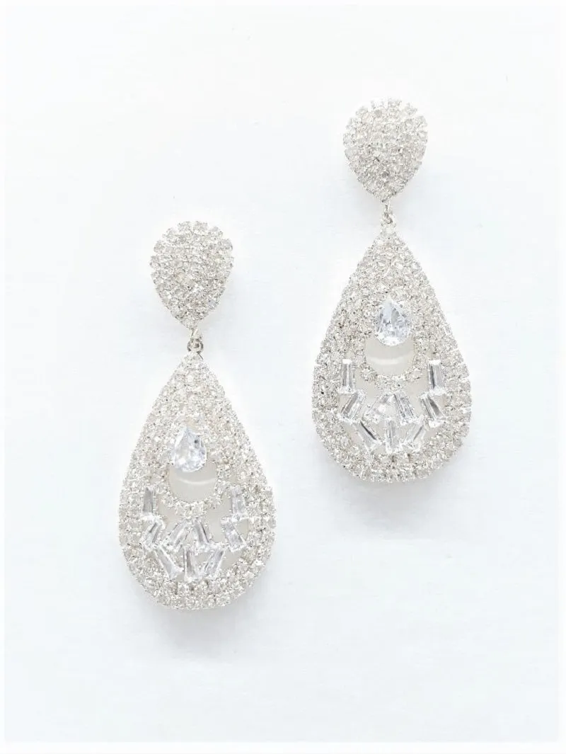 Silver Earrings Clear Stones ( 0056 SPCL ) sold by Oh My Jewelry