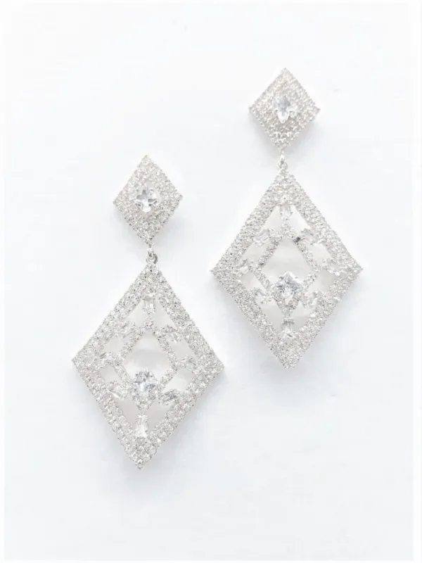 Silver Earrings Clear Stones ( 0057 SPCL ) sold by Oh My Jewelry