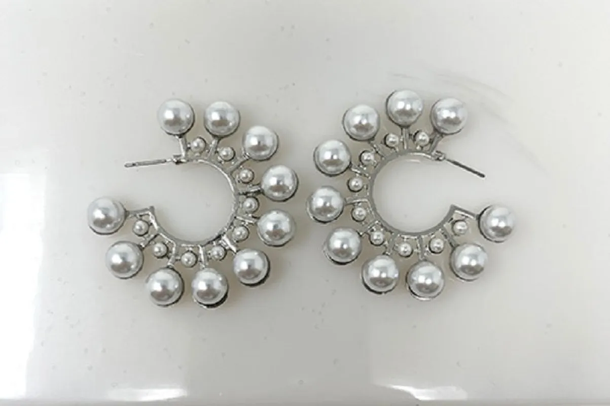 Silver Earring Pearls ( 7836 RCRM ) sold by Oh My Jewelry