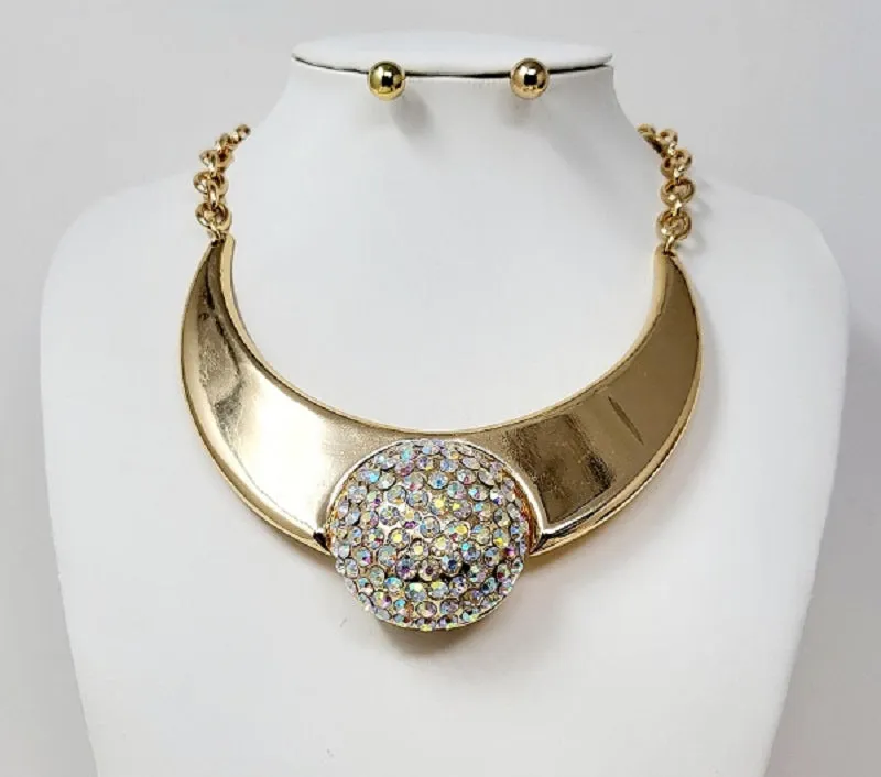 Ab Gold GOLD NECKLACE SET AB STONES ( 10452 GAB ) | Parallel