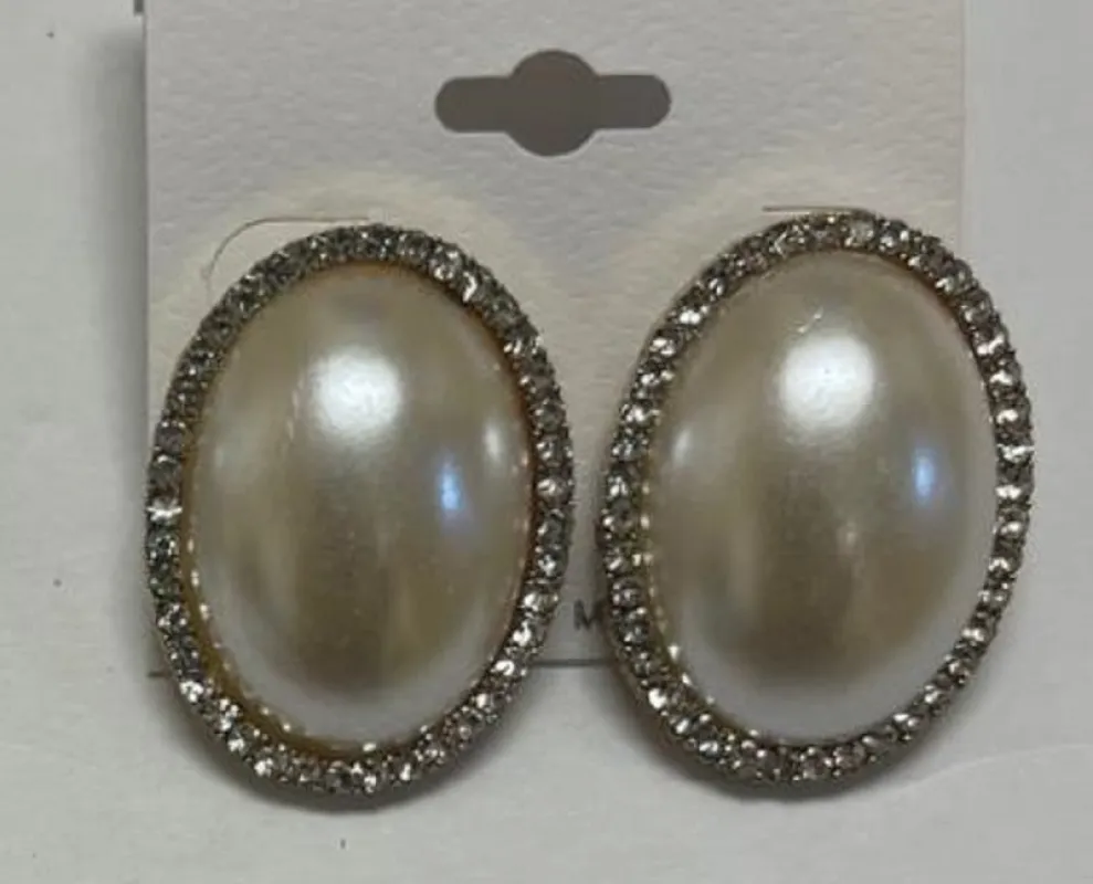 Gold Cream Pearl Earrings ( 033654 G ) sold by Oh My Jewelry