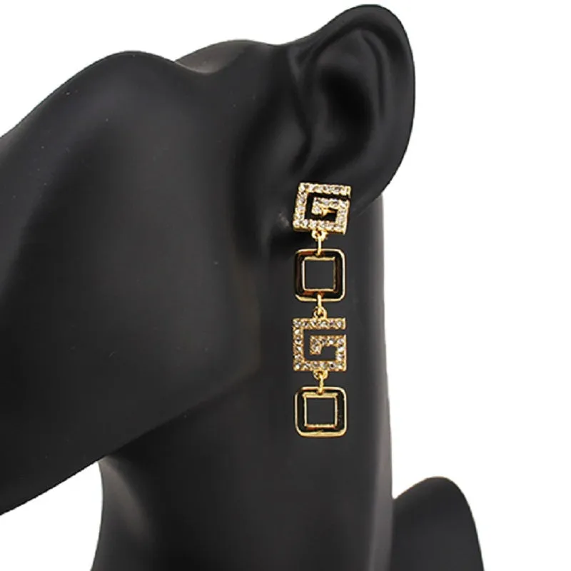 Gold Earrings Clear Stones ( 5216 GDCLR ) sold by Oh My Jewelry