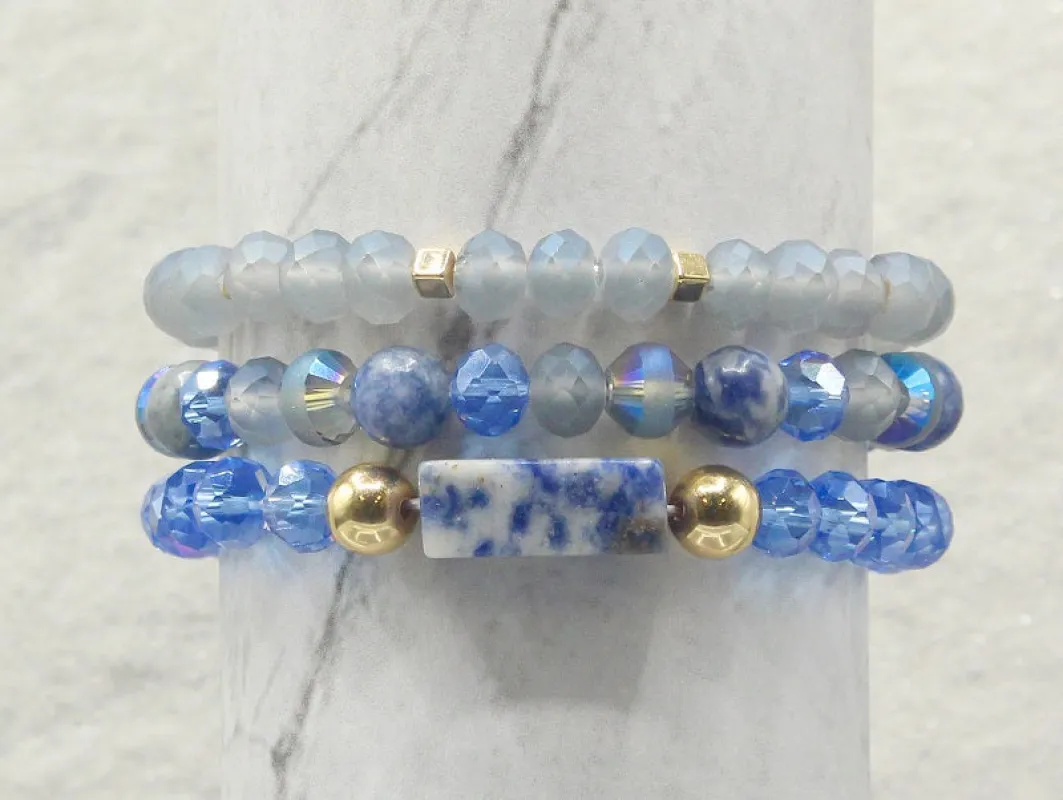 BLUE STRETCH BRACELETS ( 0670 BLU ) sold by Oh My Jewelry