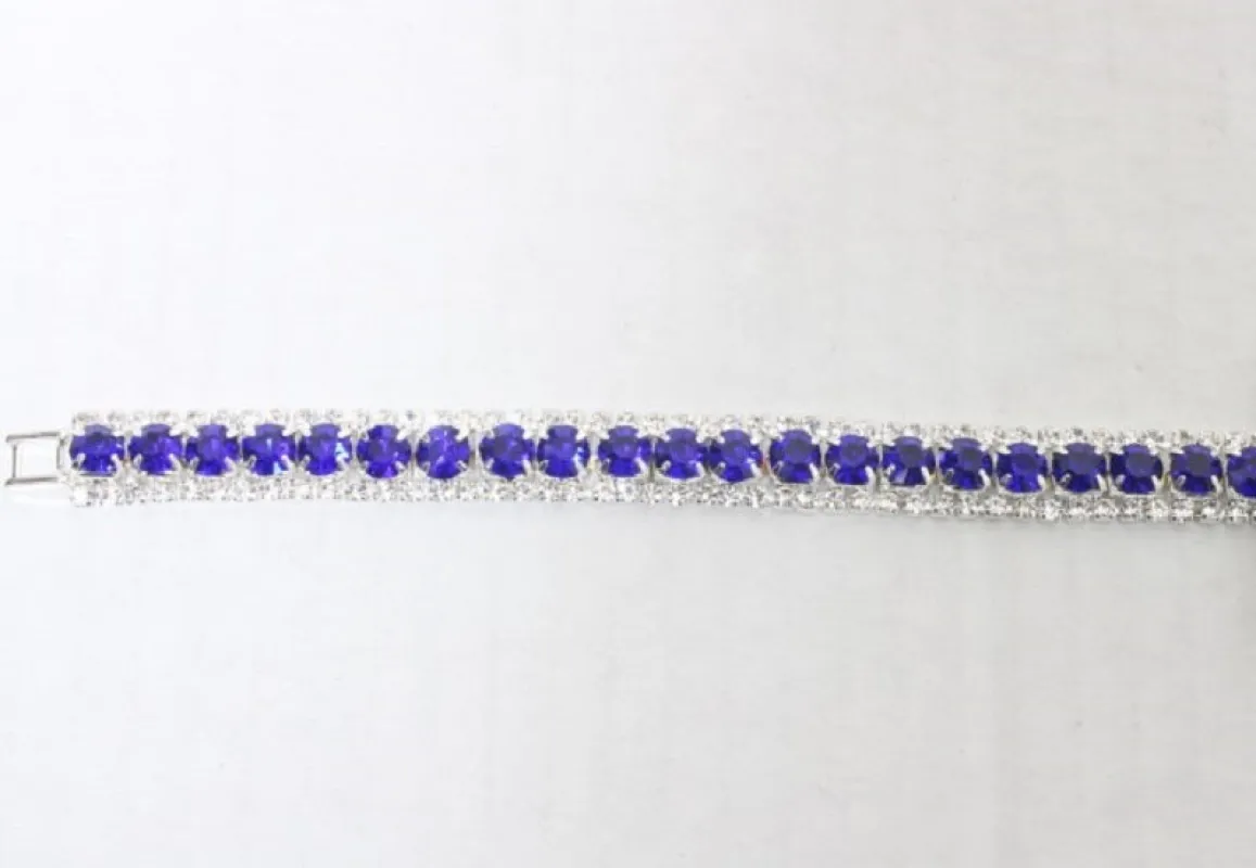 SILVER CLEAR BLUE TENNIS BRACELET ( 5041 SBL ) sold by Oh My Jewelry