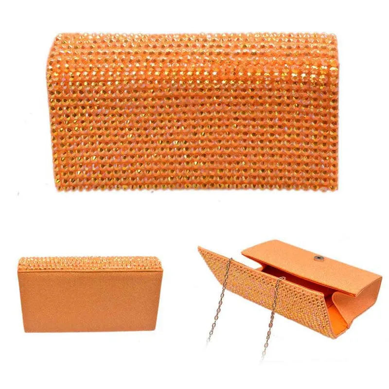 ORANGE AB RHINESTONE EVENING BAG sold by Oh My Jewelry