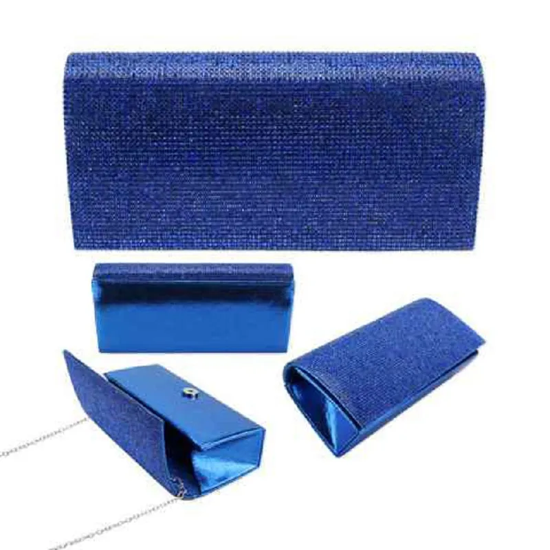 Royal Blue Rhinestones Evening Bag Purse with Chain ( 3343 ) sold by Oh My Jewelry