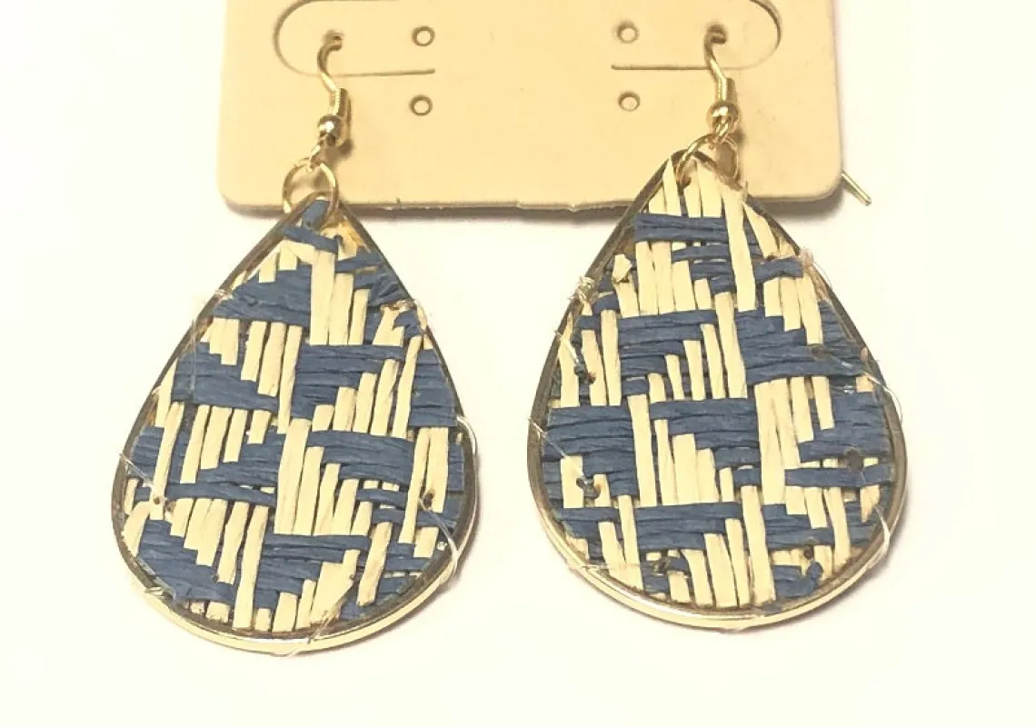 GOLD BLUE EARRINGS ( 5193 BLU ) sold by Oh My Jewelry