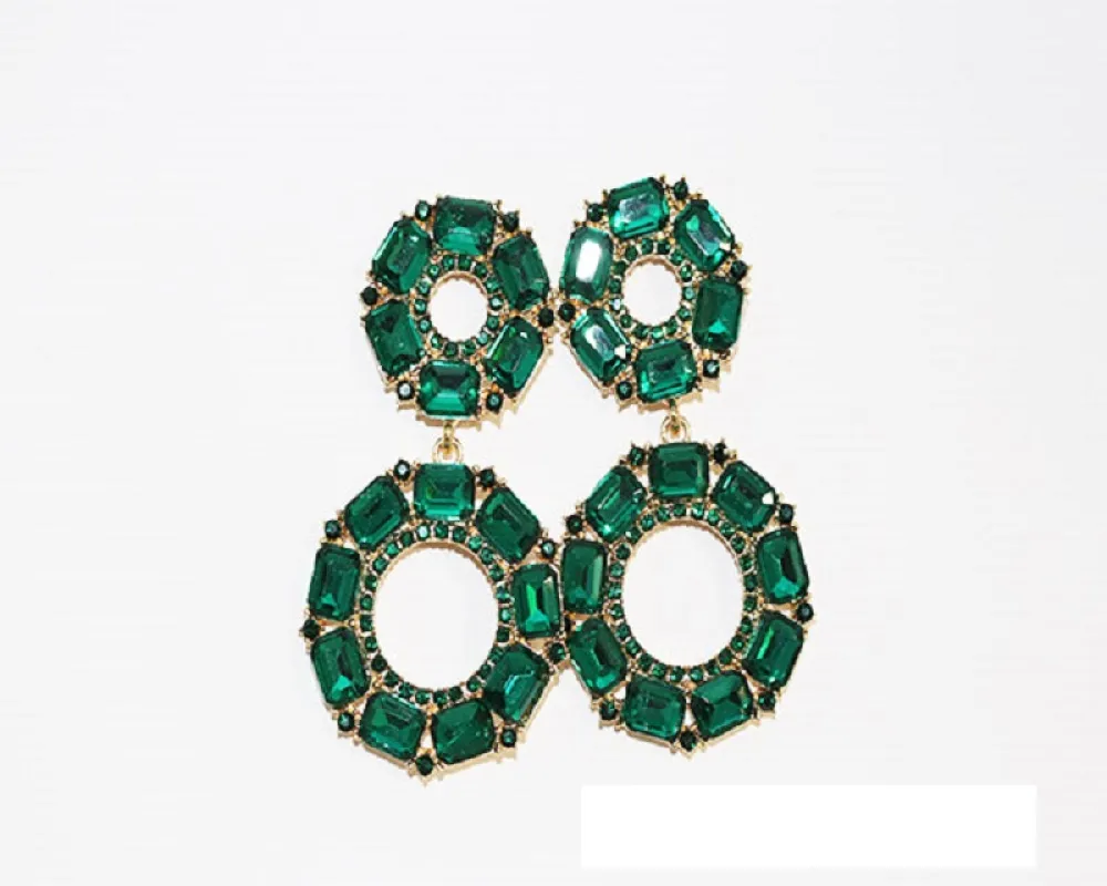GOLD EARRINGS GREEN STONES ( 1542 GEME ) sold by Oh My Jewelry