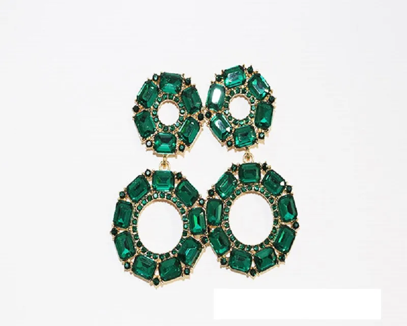 GOLD EARRINGS GREEN STONES ( 1542 GEME ) sold by Oh My Jewelry