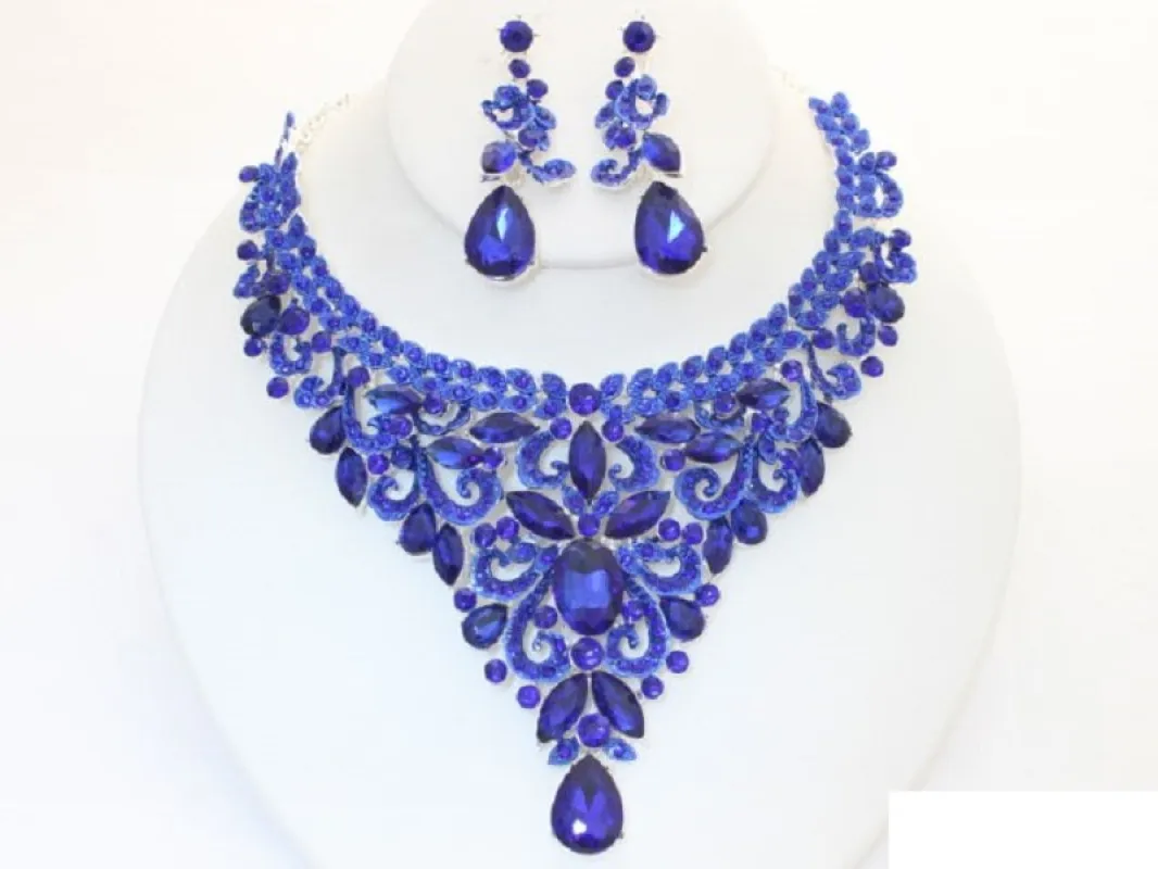 SILVER NECKLACE SET BLUE STONES ( 19843 SSAP ) sold by Oh My Jewelry