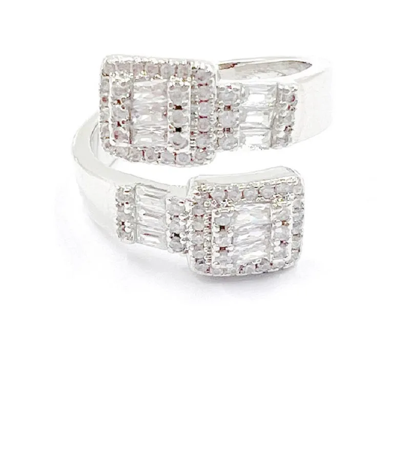 SILVER RING CLEAR STONES SIZE 10 ( 0039 3C ) sold by Oh My Jewelry product image thumbnail 2