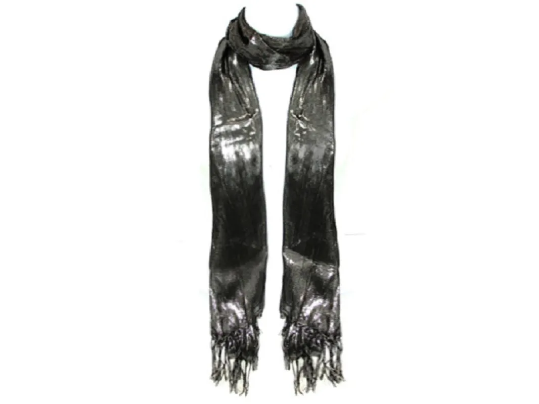 SILVER BLACK SCARF ( 0616 SJ ) made by Oh My Jewelry