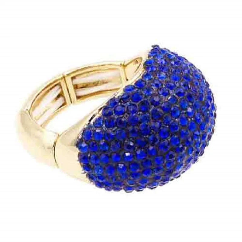 GOLD STRETCH RING BLUE STONES ( 2097 GDBL ) sold by Oh My Jewelry