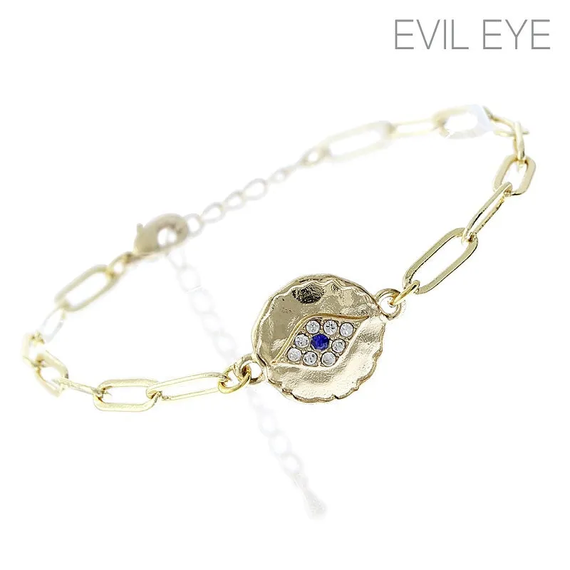 GOLD EVIL EYE BRACELET ( 83998 SA ) sold by Oh My Jewelry