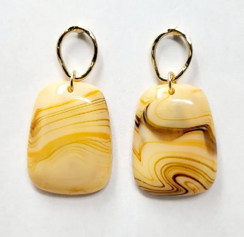GOLD ORANGE STONE EARRINGS ( 10241 GOR ) sold by Oh My Jewelry