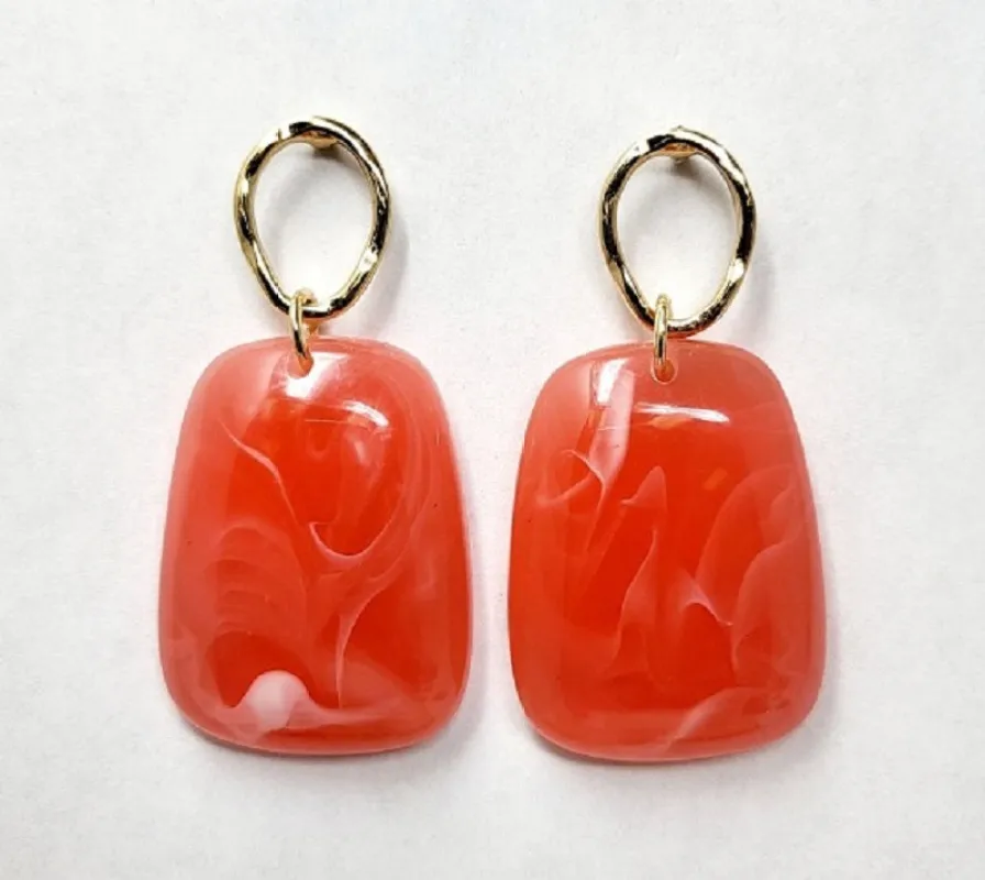 GOLD RED STONE EARRINGS ( 10241 GRD ) sold by Oh My Jewelry