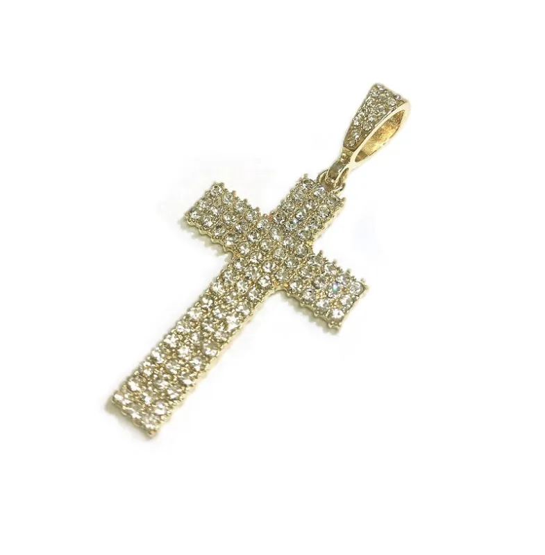 GOLD NECKLACE CROSS CLEAR STONES ( 116 G ) sold by Oh My Jewelry