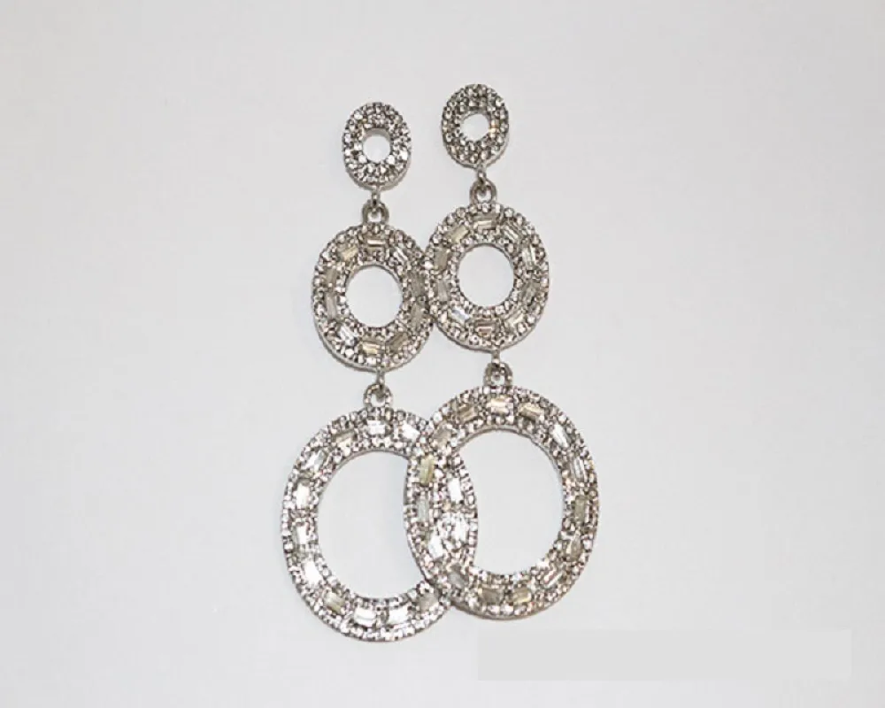 SILVER EARRINGS CLEAR STONES ( 1444 SCRY ) sold by Oh My Jewelry