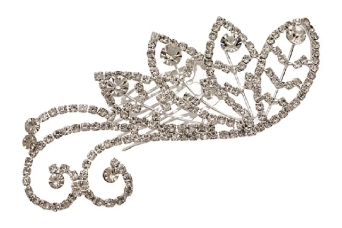 SILVER HAIR COMB CLEAR STONES ( 70923 CRS ) sold by Oh My Jewelry