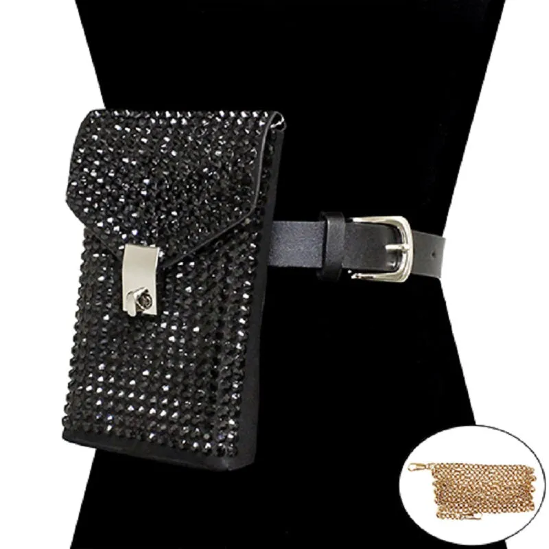 BLACK BAG POUCH BLACK STONES ( 2840 RDBK ) sold by Oh My Jewelry