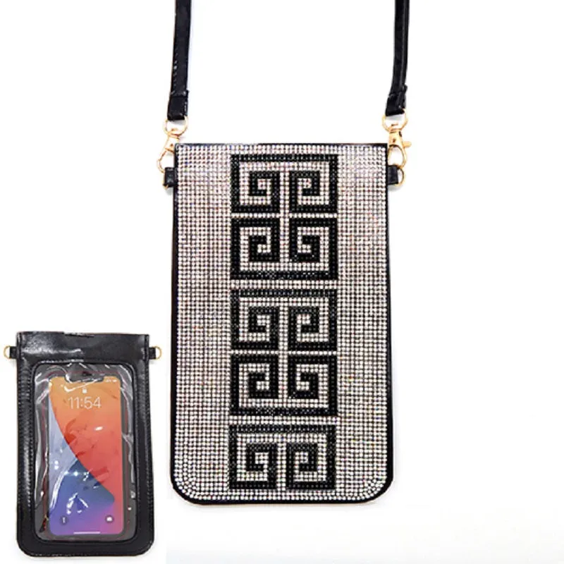 PHONE BAG CLEAR BLACK STONES BOSS ( 6144 BKSVGRK ) sold by Oh My Jewelry