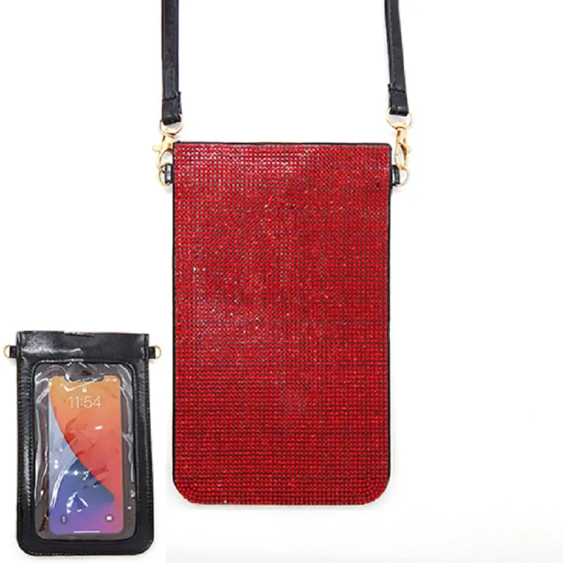 PHONE BAG CLEAR RED STONES ( 6144 RED ) sold by Oh My Jewelry