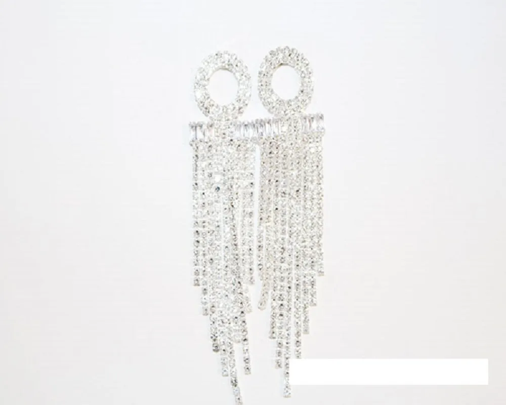 SILVER EARRINGS CLEAR STONES ( 1667 SCRY ) sold by Oh My Jewelry