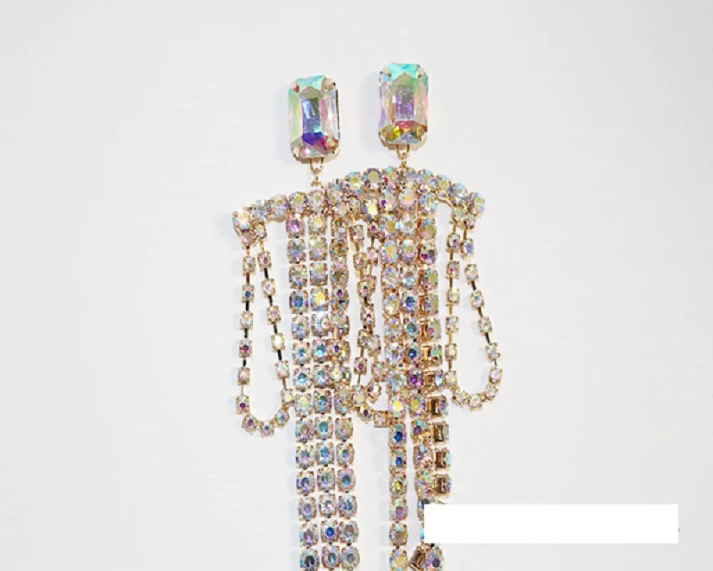 GOLD EARRINGS AB STONES ( 1680 GAB ) sold by Oh My Jewelry